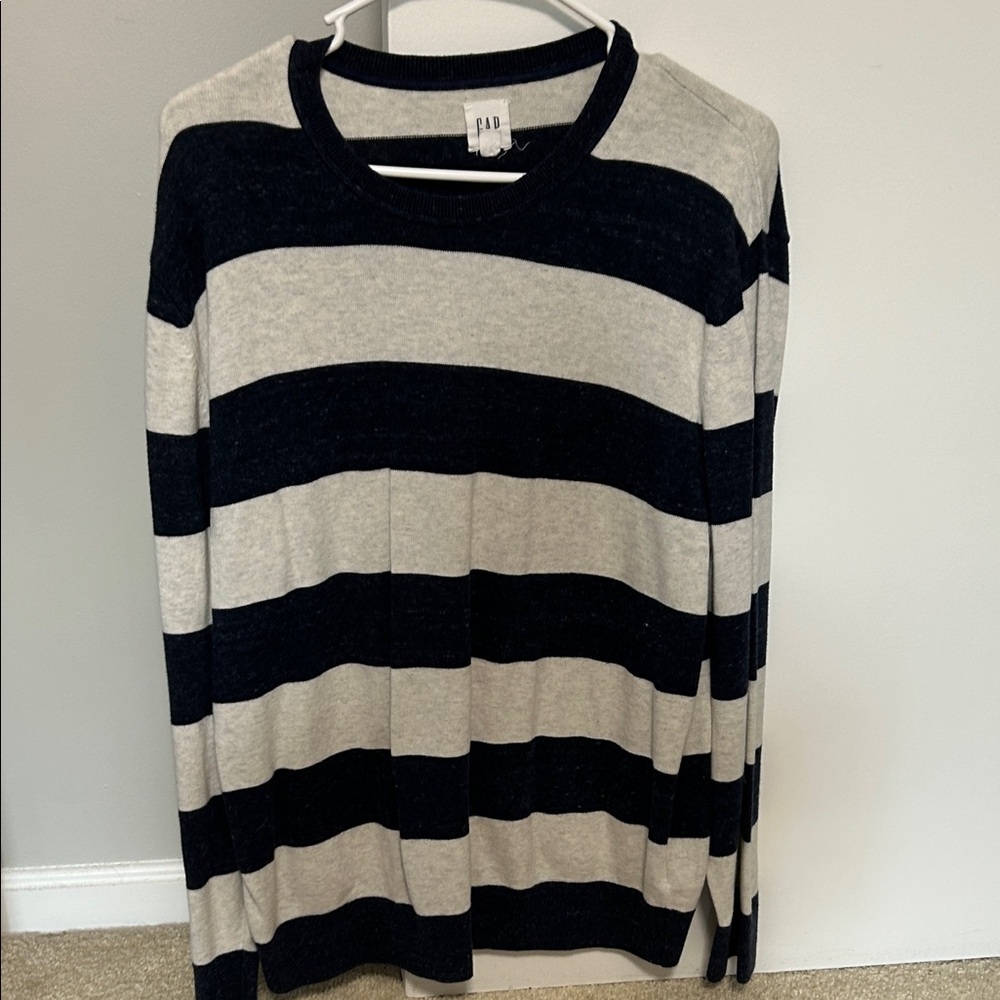 GAP Navy and Cream Striped Top